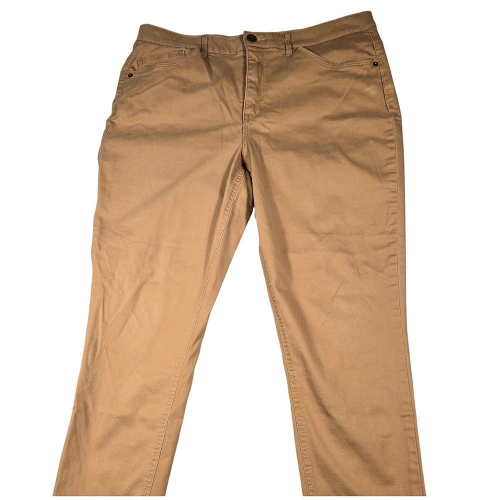 Gibson Latimer Tan Straight Leg Stretch Pants Size 18 Camel 6741EMX23G